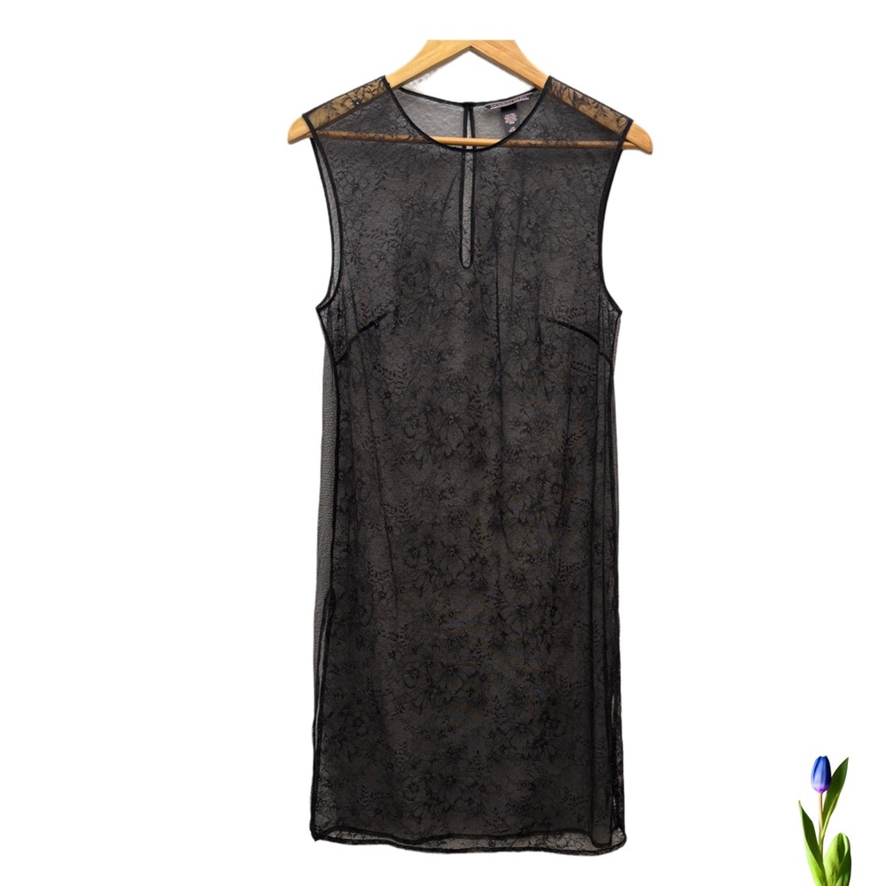 Victoria’s Secret Elegant Black sleeveless sheer nightgown. Size L